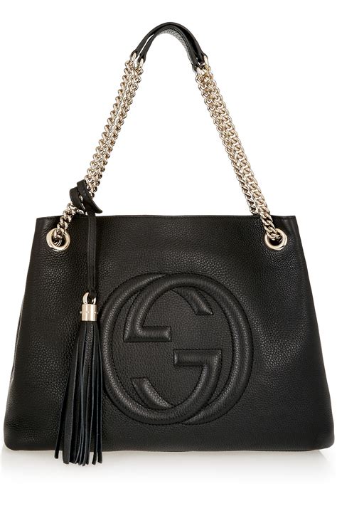 black leather gucci purse|gucci shoulder bag price.